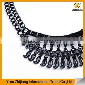 Wholesale Fashion Statement Necklace, Gold Necklace Jewelries With Colorful Diamond Stone photo-6