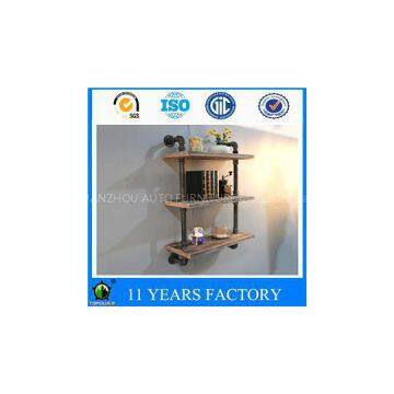 Industrial Pipe Design Metal Pipe Three Tier Shelves Storage Shelving Bookshelf