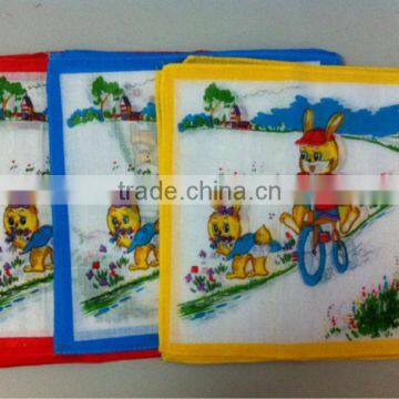 rabbit middle size white background 100% cotton handkerchief manufacturers