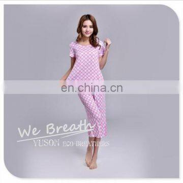 Spring Summer Short Sleeves Capri Set Custom Printing Pattern
