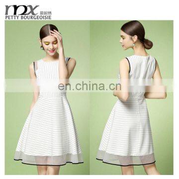 European sleeveless ladies simple fashion dress latest net dresses designs