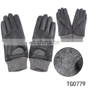 TOROS wholesale winter latest style black fake leather pu gloves for girls