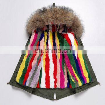 2016 Hot Sale Children Clothing Latest Korean Style Kids Coat With Raccoon Fur Hood and Rabbit Fur Lining photo-2