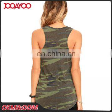Custom Long Camo Print Sleeveless Cotton Tank Top Designs Pictures Latest Jeans Tops Girls photo-4