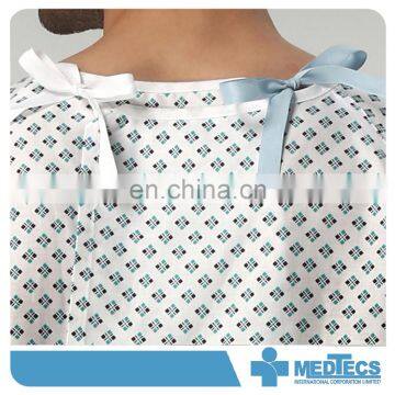 Color-Printed Floral Flame Retardant Hospital Night Dress Patient Gown photo-4