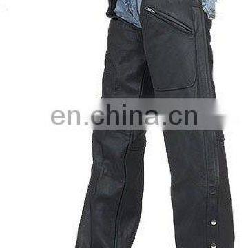 HMB-334A MEN LEATHER CHAPS ZIPPER STYLE CHAP BLACK