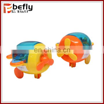 Pull line plastic candy toys helicopter with light