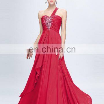 Grace Karin Hot Sale Chiffon Long Chiffon Beaded One Shoulder Evening Dress CL3120-4 photo-2