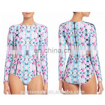 Long sleeve one piece swimsuit sun protection rash guard