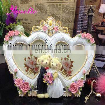 A5012 Wholesale Resin Couple for wedding gifts heart-shaped picture frames