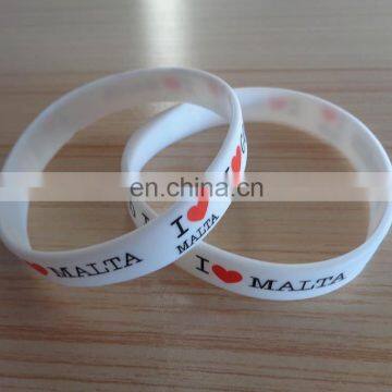 Customized printing I love Malta logo silicone/pvc wristband