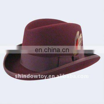 Homburg Hat / Woollen hat / Fur felt hat Fedora Hat