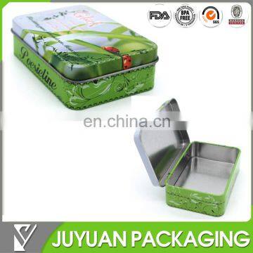 Square fancy customized design metal gift hinged tin boxes