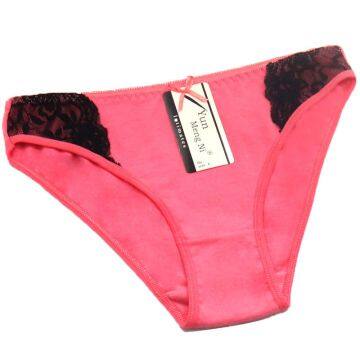 Yun Meng Ni Wholesale Underwear Fancy Black Lace on Sides Soft Cotton Women Daily Panties photo-3