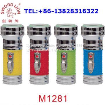 Iron & Plastic 1*D Dry Battery Operated LED Flashlight LED Torch