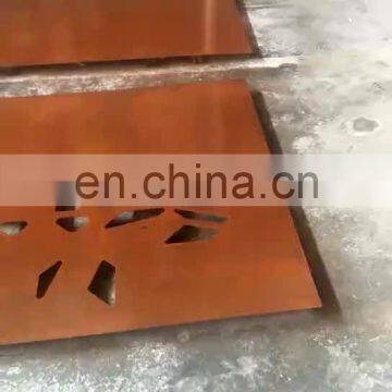 Corten Steel Laser Cut perforated Metal Screen For Divider decorative