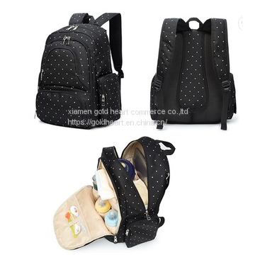 Custom Stylish Quilted Polyester 600d Changing Adult Baby Diaper Bag for Mother photo-2