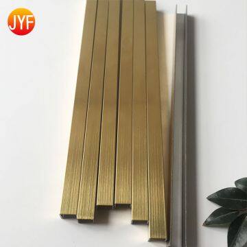 Stainless steel tile trim u channel Golden stainless steel metal tile outside trim