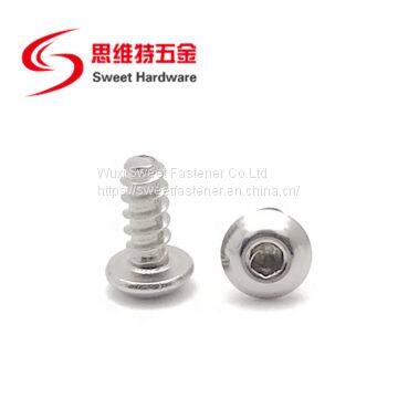 304 Stainless Steel Button Head Socket Tapping Screw With Blunt Tip photo-3