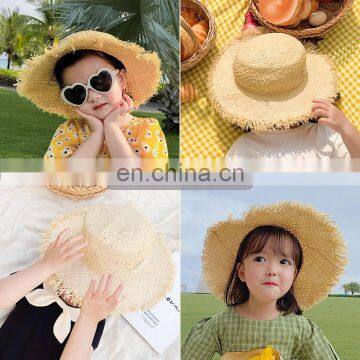 X1664/Custom Kids Fresh Sun Hats Summer New Design Korean Fashion Beach Straw Hat photo-6