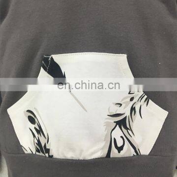 High Quality Infants& Toddlers Outfits Feather Print Hoodie And Trousers 2PCS Autumn Cotton Baby Boy Girl Set photo-3