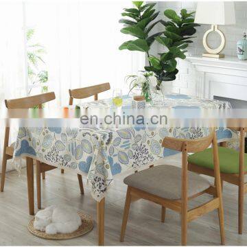 High Quality Table Cloth Blue Vintage Flower Printed Table Cloth Cover Dining Table Cloth photo-3