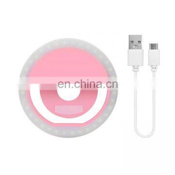 Wholesale Portable Rechargeable Small Selfie Ringlight Cellphone Camera Fill-in Ring Light