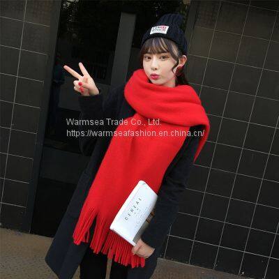 Scarf Female Autumn and Winter Models Rainbow Striped Scarf Student Cute Korean Version of Wild Thickened Warm Cashmere Knitting Wool photo-4