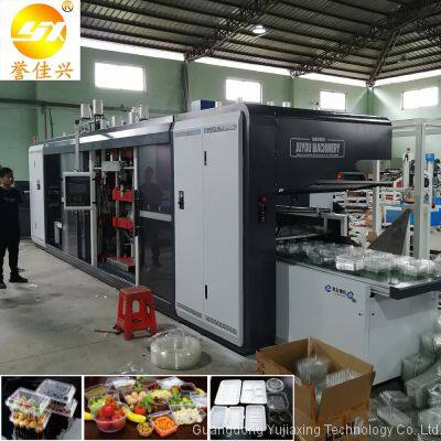 JY820-650 Three Station High Speed Tableware Tray Lunch Box Lid Making Thermoforming Machine photo-3
