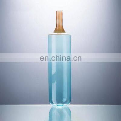 Modern Fashionable Handmade Wedding Tall Cylinder Color Clear Glass Flower Vase photo-2