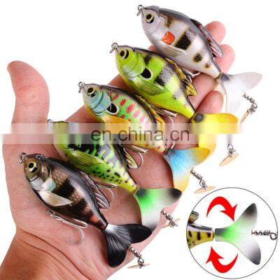 Hot Sale 17g 9.7cmTopwater Floating Whopper Popper Lure Hooks Hard Bait propeller Fishing Lures FOR TROLLING