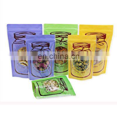 Customization Mason Jar bottle Shape Ziplock Bag with Clear Window Plastic Resealable Packaging Doypack Food Zipper Pouch