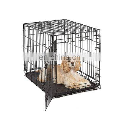 Самый популярный прочный индивидуальный складываемый большой черный металлический наружный питомцевый клеток для собак и кошек photo-4