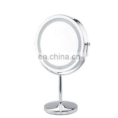 Double-sided Stainless Steel 1X/3X/5X Cosmetic Mirror Vanity Table With Led Light Makeup Mirror LED Cosmetic Makeup Mirror