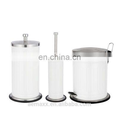 Rome Style Waste Bin with Embossed Household Set with Toilet Brush and Holder