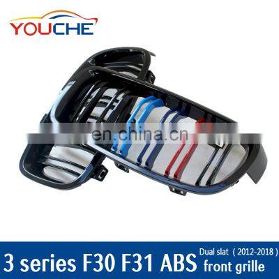 F30 ABS Replacement Gloss M Color Front Grille for BMW 3 Series F30 F31 2012-2018 Front Bumper Grill