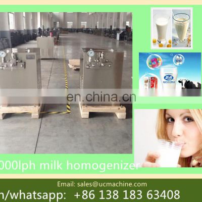 two stage 500LPH to 1500LPH small milk homogenizer machine price for sale