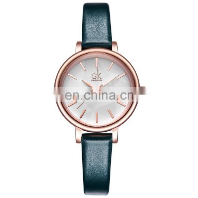 SHENGKE Lovely Lady Watch Simple Dial Soft Leather Band Japanese Quartz Movement K8012L OEM Nice Gift For Girl Student