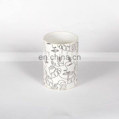 Portrait Black Ceramics Bathroom Decor Accessory Soap Dispenser Tumbler Soap Dish Toothbrush Holder Ceramic Bathroom Set photo-4