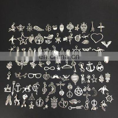 Vintage Mixed 100pcs Metal Charms Beads Handmade DIY Bracelet Pendant Necklace Jewelry Making Findings