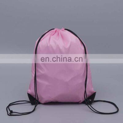 210D Sports Gym Bag Nylon Drawstring Backpack Bag For Party Gym Sport Trip