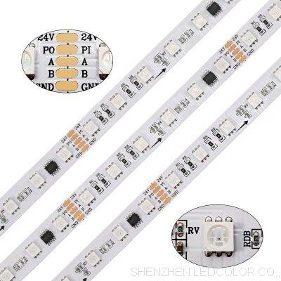 DMX512 DMX led tape 12v 24v led rgb dmx strip 60leds/m 512 built-out IC led rbg strip