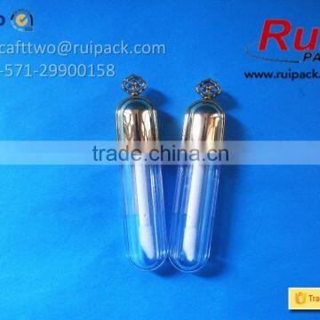 Mini Lip Gloss Tube With Gold Brush Cap, Small Transparent Lip Color Tube/container photo-2