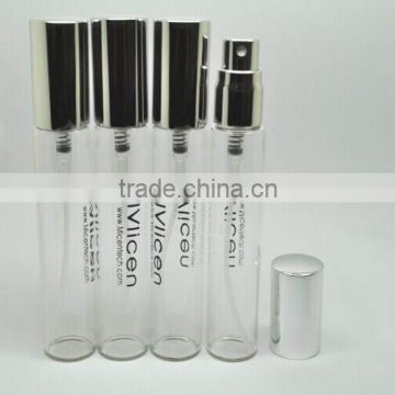 10ml clear cosmetic perfume glass bottle with screw pump sprayer