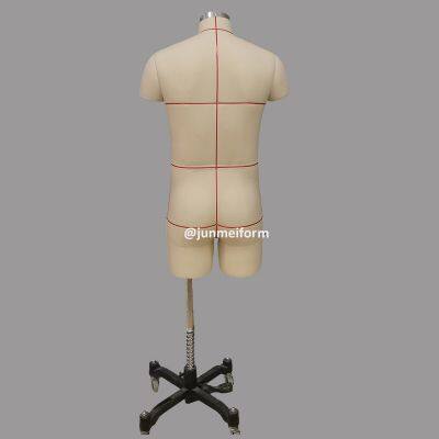 Junmei Europe Standard Size 40 Male Half Body Dress Form Fiberglass Upper-Body Sewing Tailoring Men's Half Torso Mannequins photo-4
