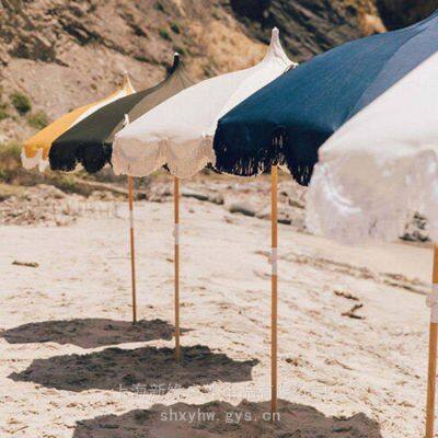 Luxury Parasol Suitable for Hotels, Parks and Courtyards, Pagoda-style Beach and Courtyard Cotton Parasol With Tassels photo-3