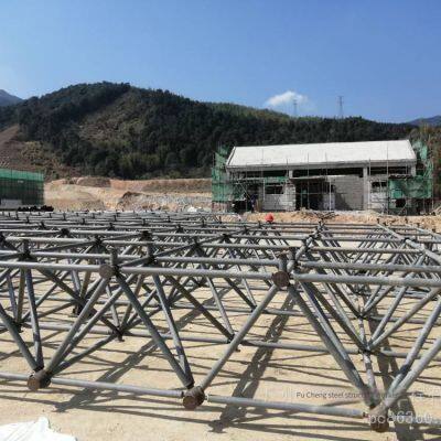 Workshop and Factory Building Bolt - Ball Joint Grid Structure Roof and Shed, Spherical Grid Membrane Structure Awning, Guangdong Bolt - Ball Steel Grid Processing Base