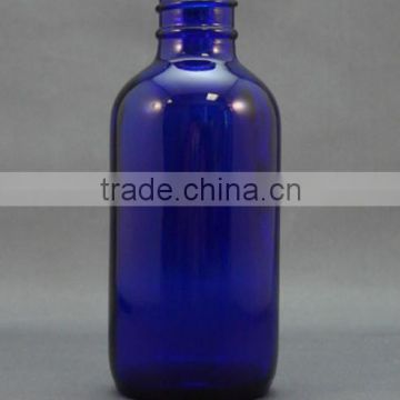 4oz blue glass boston bottle, 120ml blue boston round glass bottle