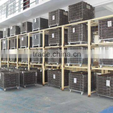 Folded Wire Mesh Steel Forklifts Stacking Container photo-5