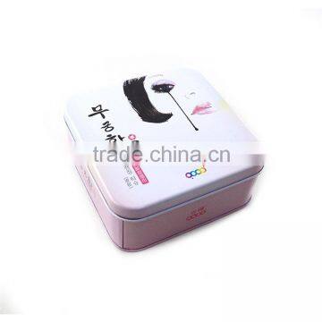 trendy square tin box for cosmetic,musical tin box,tin box for makeup tools